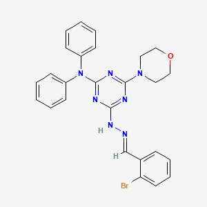 molecular formula C26H24BrN7O B14915451 4-[(2E)-2-(2-bromobenzylidene)hydrazinyl]-6-(morpholin-4-yl)-N,N-diphenyl-1,3,5-triazin-2-amine 