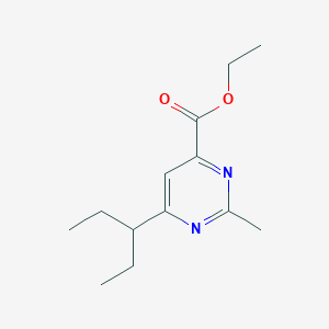 molecular formula C13H20N2O2 B1491550 Ethyl 2-methyl-6-(pentan-3-yl)pyrimidine-4-carboxylate CAS No. 2098079-46-8