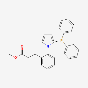 molecular formula C26H24NO2P B14915525 Methyl 3-(2-(2-(diphenylphosphanyl)-1H-pyrrol-1-yl)phenyl)propanoate 