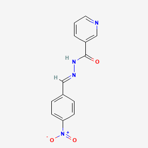 molecular formula C13H10N4O3 B14915526 Nicotinic acid (4-nitro-benzylidene)-hydrazide 