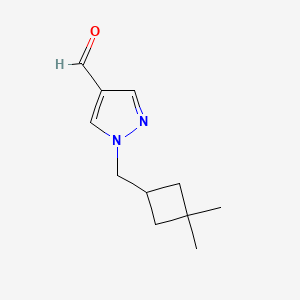 molecular formula C11H16N2O B1491553 1-[(3,3-dimethylcyclobutyl)methyl]-1H-pyrazole-4-carbaldehyde CAS No. 2092279-18-8