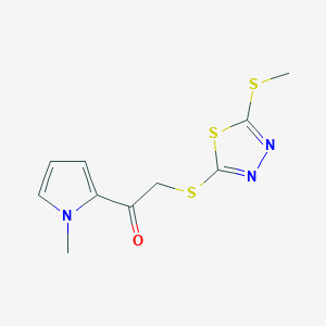 molecular formula C10H11N3OS3 B14915538 1-(1-methyl-1H-pyrrol-2-yl)-2-{[5-(methylsulfanyl)-1,3,4-thiadiazol-2-yl]sulfanyl}ethan-1-one 