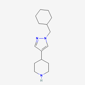 molecular formula C15H25N3 B1491556 4-[1-(cyclohexylmethyl)-1H-pyrazol-4-yl]piperidine CAS No. 2098070-17-6