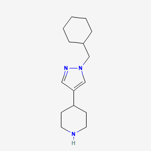 molecular formula C15H25N3 B1491556 4-[1-(ciclohexilmetil)-1H-pirazol-4-il]piperidina CAS No. 2098070-17-6