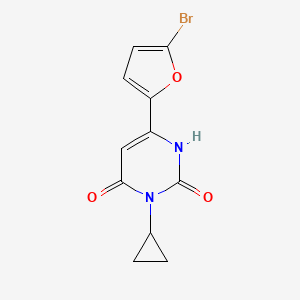 molecular formula C11H9BrN2O3 B1491557 6-(5-ブロモフラン-2-イル)-3-シクロプロピル-1,2,3,4-テトラヒドロピリミジン-2,4-ジオン CAS No. 2098035-56-2