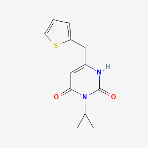 molecular formula C12H12N2O2S B1491558 3-Cyclopropyl-6-[(thiophen-2-yl)methyl]-1,2,3,4-tetrahydropyrimidine-2,4-dione CAS No. 2098036-02-1