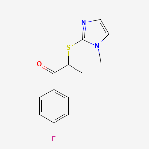 molecular formula C13H13FN2OS B14915585 1-(4-Fluorophenyl)-2-((1-methyl-1h-imidazol-2-yl)thio)propan-1-one 