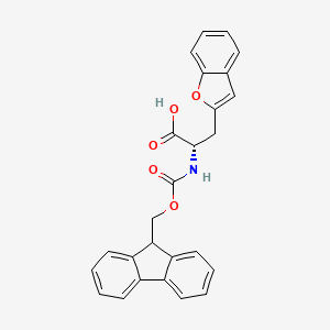 molecular formula C26H21NO5 B14915589 (S)-2-((((9H-Fluoren-9-yl)methoxy)carbonyl)amino)-3-(benzofuran-2-yl)propanoic acid 