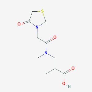 molecular formula C10H16N2O4S B14915632 2-Methyl-3-(n-methyl-2-(4-oxothiazolidin-3-yl)acetamido)propanoic acid 