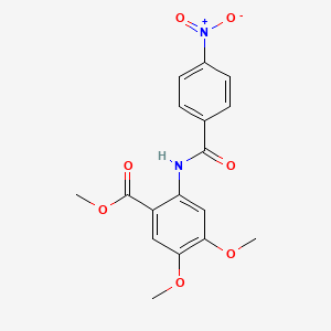 molecular formula C17H16N2O7 B14915710 Methyl 4,5-dimethoxy-2-[(4-nitrobenzoyl)amino]benzoate 