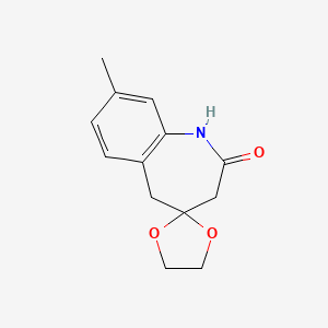 molecular formula C13H15NO3 B14915717 8-Methyl-3,5-dihydrospiro[benzo[b]azepine-4,2'-[1,3]dioxolan]-2(1H)-one 