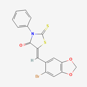 molecular formula C17H10BrNO3S2 B14915745 (5Z)-5-[(6-bromo-1,3-benzodioxol-5-yl)methylidene]-3-phenyl-2-thioxo-1,3-thiazolidin-4-one 