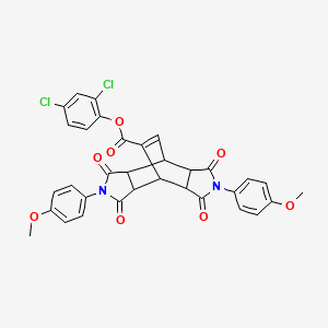 molecular formula C33H24Cl2N2O8 B14915815 2,4-Dichlorophenyl 2,6-bis(4-methoxyphenyl)-1,3,5,7-tetraoxododecahydro-4,8-ethenopyrrolo[3,4-f]isoindole-9-carboxylate 