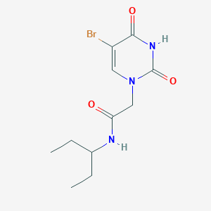 molecular formula C11H16BrN3O3 B14915824 2-(5-Bromo-2,4-dioxo-3,4-dihydropyrimidin-1(2h)-yl)-N-(pentan-3-yl)acetamide 