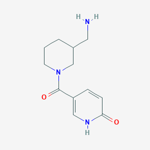 molecular formula C12H17N3O2 B1491584 (3-(Aminomethyl)piperidin-1-yl)(6-hydroxypyridin-3-yl)methanone CAS No. 1283020-09-6