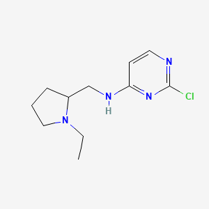 molecular formula C11H17ClN4 B1491588 2-chloro-N-[(1-ethylpyrrolidin-2-yl)methyl]pyrimidin-4-amine CAS No. 1250586-31-2