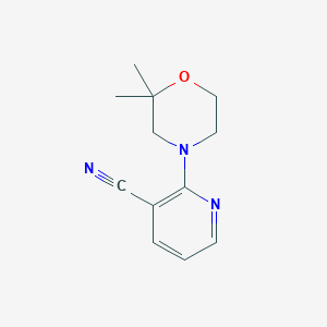 molecular formula C12H15N3O B14915896 2-(2,2-Dimethylmorpholino)nicotinonitrile 