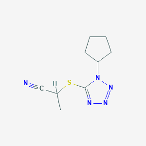 molecular formula C9H13N5S B14915983 2-((1-Cyclopentyl-1h-tetrazol-5-yl)thio)propanenitrile 