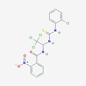 2-nitro-N-(2,2,2-trichloro-1-{[(2-chlorophenyl)carbamothioyl]amino}ethyl)benzamide