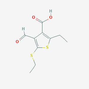 molecular formula C10H12O3S2 B14915991 2-Ethyl-5-ethylthio-4-formylthiophene-3-carboxylic acid 