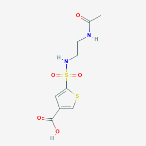 molecular formula C9H12N2O5S2 B14916002 5-(n-(2-Acetamidoethyl)sulfamoyl)thiophene-3-carboxylic acid 