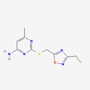 molecular formula C10H13N5OS B14916004 2-(((3-Ethyl-1,2,4-oxadiazol-5-yl)methyl)thio)-6-methylpyrimidin-4-amine 