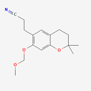 molecular formula C16H21NO3 B14916040 3-(7-(Methoxymethoxy)-2,2-dimethylchroman-6-yl)propanenitrile 