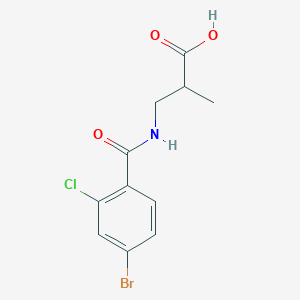 molecular formula C11H11BrClNO3 B14916041 3-(4-Bromo-2-chlorobenzamido)-2-methylpropanoic acid 