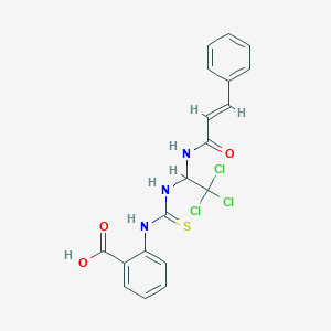 2-{[(2,2,2-trichloro-1-{[(2E)-3-phenylprop-2-enoyl]amino}ethyl)carbamothioyl]amino}benzoic acid