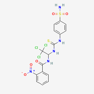 molecular formula C16H14Cl3N5O5S2 B14916048 2-nitro-N-(2,2,2-trichloro-1-{[(4-sulfamoylphenyl)carbamothioyl]amino}ethyl)benzamide 