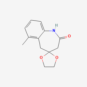 molecular formula C13H15NO3 B14916054 6-Methyl-3,5-dihydrospiro[benzo[b]azepine-4,2'-[1,3]dioxolan]-2(1H)-one 