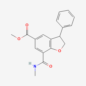 molecular formula C18H17NO4 B14916157 Methyl 7-(methylcarbamoyl)-3-phenyl-2,3-dihydrobenzofuran-5-carboxylate 