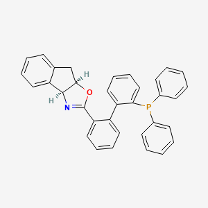 molecular formula C34H26NOP B14916164 (3AS,8aR)-2-(2'-(diphenylphosphanyl)-[1,1'-biphenyl]-2-yl)-3a,8a-dihydro-8H-indeno[1,2-d]oxazole 