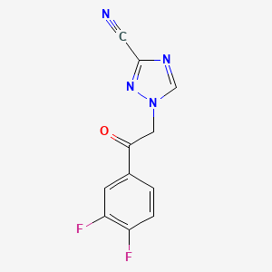 molecular formula C11H6F2N4O B14916176 1-(2-(3,4-Difluorophenyl)-2-oxoethyl)-1h-1,2,4-triazole-3-carbonitrile 