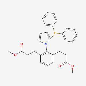 molecular formula C30H30NO4P B14916203 Dimethyl 3,3'-(2-(2-(diphenylphosphanyl)-1H-pyrrol-1-yl)-1,3-phenylene)dipropionate 