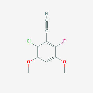 molecular formula C10H8ClFO2 B14916214 2-Chloro-3-ethynyl-4-fluoro-1,5-dimethoxybenzene 