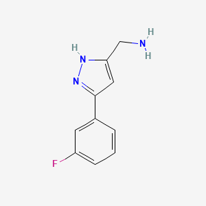 (3-(3-fluorophenyl)-1H-pyrazol-5-yl)methanamine