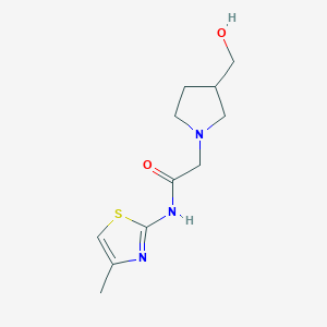 2-(3-(hydroxymethyl)pyrrolidin-1-yl)-N-(4-methylthiazol-2-yl)acetamide