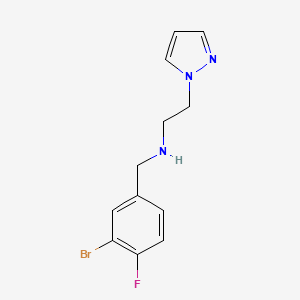 molecular formula C12H13BrFN3 B14916250 n-(3-Bromo-4-fluorobenzyl)-2-(1h-pyrazol-1-yl)ethan-1-amine 