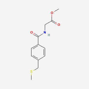 molecular formula C12H15NO3S B14916266 Methyl (4-((methylthio)methyl)benzoyl)glycinate 