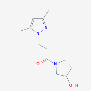 3-(3,5-dimethyl-1H-pyrazol-1-yl)-1-(3-hydroxypyrrolidin-1-yl)propan-1-one