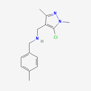 molecular formula C14H18ClN3 B14916353 1-(5-Chloro-1,3-dimethyl-1h-pyrazol-4-yl)-N-(4-methylbenzyl)methanamine 