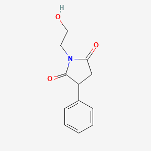 molecular formula C12H13NO3 B14916359 1-(2-Hydroxyethyl)-3-phenylpyrrolidine-2,5-dione 