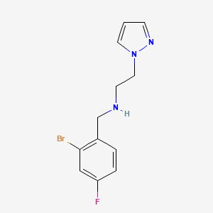 molecular formula C12H13BrFN3 B14916366 n-(2-Bromo-4-fluorobenzyl)-2-(1h-pyrazol-1-yl)ethan-1-amine 