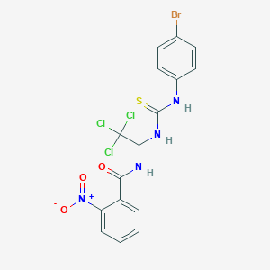 molecular formula C16H12BrCl3N4O3S B14916388 N-(1-{[(4-bromophenyl)carbamothioyl]amino}-2,2,2-trichloroethyl)-2-nitrobenzamide 