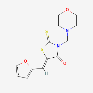 molecular formula C13H14N2O3S2 B14916427 (5Z)-5-(furan-2-ylmethylidene)-3-(morpholin-4-ylmethyl)-2-thioxo-1,3-thiazolidin-4-one 