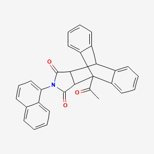 1-Acetyl-17-(naphthalen-1-yl)-17-azapentacyclo[6.6.5.0~2,7~.0~9,14~.0~15,19~]nonadeca-2,4,6,9,11,13-hexaene-16,18-dione (non-preferred name)