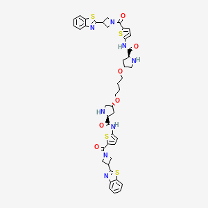 (2S,2'S,4R,4'R)-4,4'-(Butane-1,4-diylbis(oxy))bis(N-(5-(3-(benzo[d]thiazol-2-yl)azetidine-1-carbonyl)thiophen-2-yl)pyrrolidine-2-carboxamide)