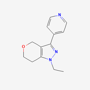 molecular formula C13H15N3O B1491650 1-Ethyl-3-(pyridin-4-yl)-1,4,6,7-tetrahydropyrano[4,3-c]pyrazole CAS No. 2098089-91-7