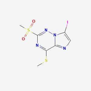 7-Iodo-2-(methylsulfonyl)-4-(methylthio)imidazo[2,1-f][1,2,4]triazine